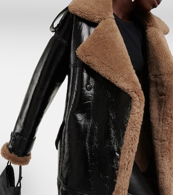 Jordan shearling-trimmed leather coat | The Mannei