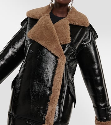 Jordan shearling-trimmed leather coat | The Mannei