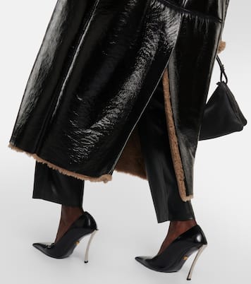 Jordan shearling-trimmed leather coat | The Mannei