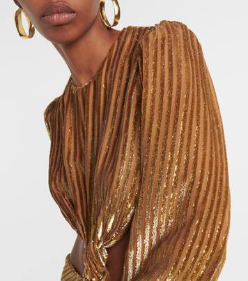 Robe longue Galena rayée en fil coupé | Costarellos