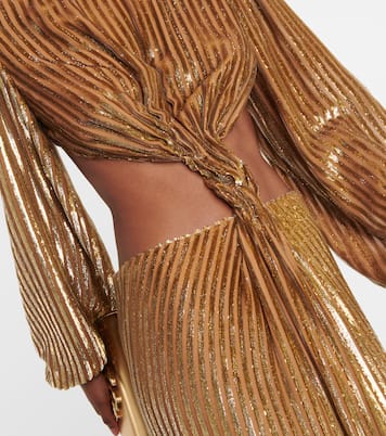 Robe longue Galena rayée en fil coupé | Costarellos