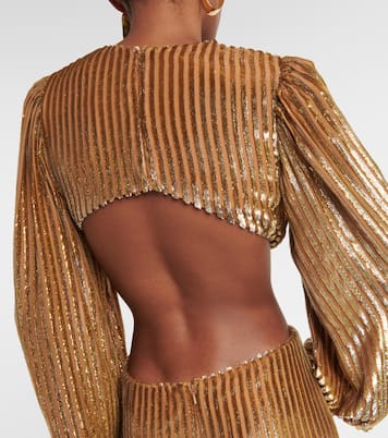 Robe longue Galena rayée en fil coupé | Costarellos