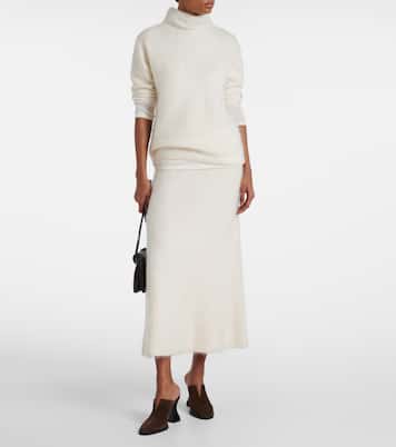 Asta brushed cashmere midi skirt | Lisa Yang
