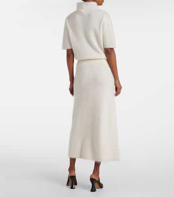 Asta brushed cashmere midi skirt | Lisa Yang