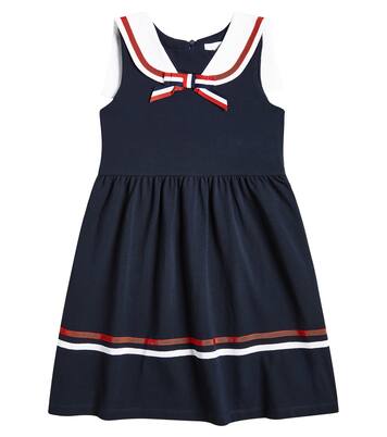 Bow-detail striped cotton dress | Patachou