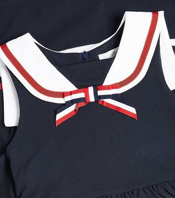 Bow-detail striped cotton dress | Patachou