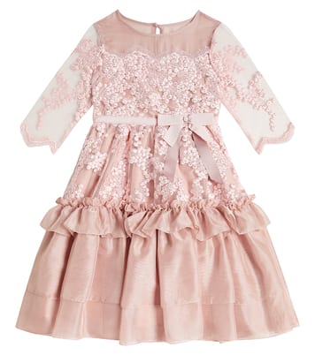 Frill-trimmed chiffon dress | Patachou