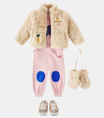 Logo faux fur mittens | Jellymallow