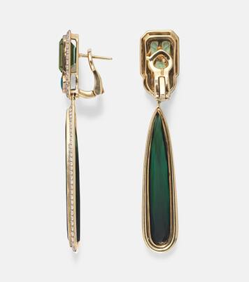 Quarta 18kt gold earrings with diamonds and gemstones | Marina B