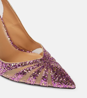 The Spy 105 glitter mesh pumps | Aquazzura