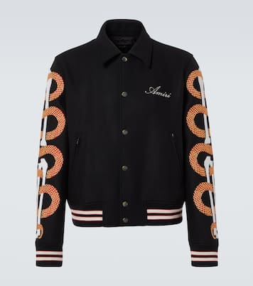 Amiri Snake Bones wool-blend varsity jacket | Amiri
