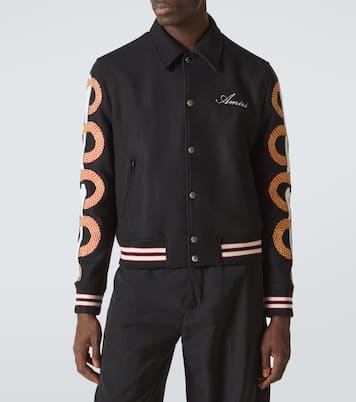 Amiri Snake Bones wool-blend varsity jacket | Amiri