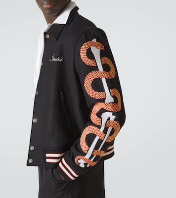 Amiri Snake Bones wool-blend varsity jacket | Amiri