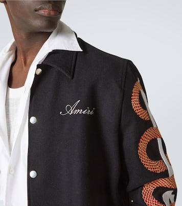 Amiri Snake Bones wool-blend varsity jacket | Amiri