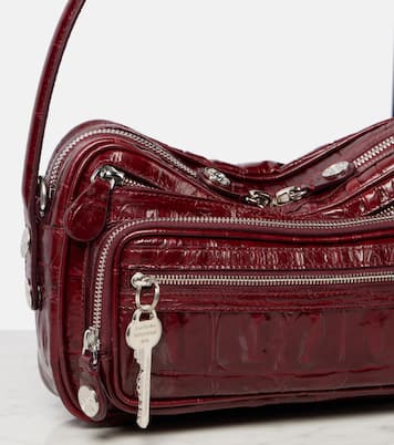 Camero croc-effect leather shoulder bag | Acne Studios