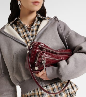 Camero croc-effect leather shoulder bag | Acne Studios