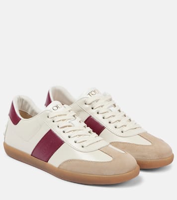 Tod's Tabs suede-trimmed leather sneakers | Tod's