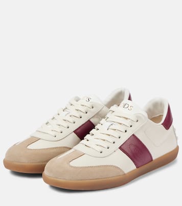 Tod's Tabs suede-trimmed leather sneakers | Tod's