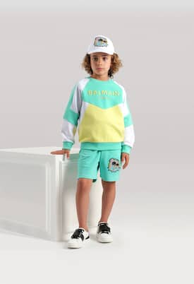 Sudadera de algodón con logo estampado | Balmain Kids