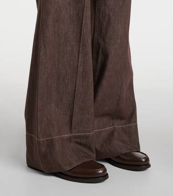 Jeans anchos de tiro medio | Brunello Cucinelli
