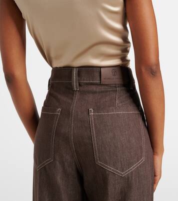 Jeans anchos de tiro medio | Brunello Cucinelli