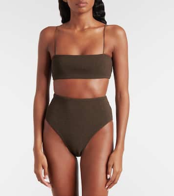 Shirred jersey bikini top | Toteme
