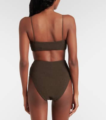 Shirred jersey bikini top | Toteme