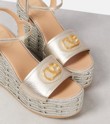 Sandales compensées Vlogo en cuir | Valentino Garavani