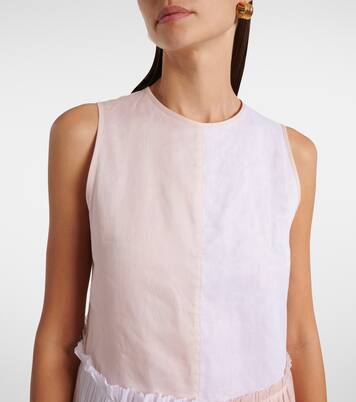 Pleated cotton organza muslin midi dress | Jil Sander