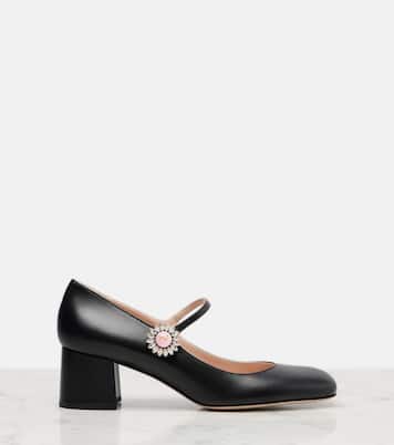Mary-Jane-Pumps Daisy Jewel 55 aus Leder | Valentino Garavani