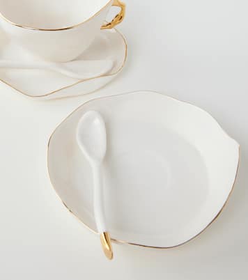 Meltdown set of 2 teacups, saucers, and spoons by JordanLuca | Seletti