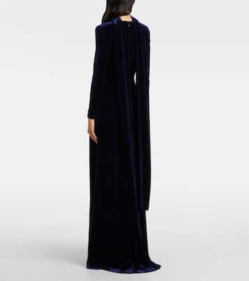 Abito lungo in velluto | Monique Lhuillier