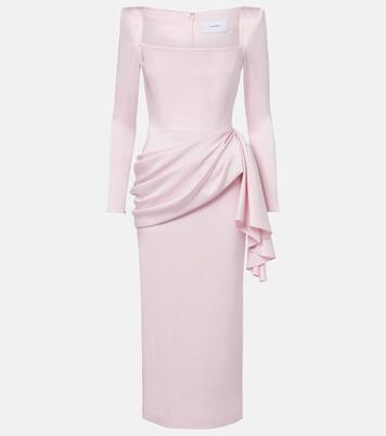 Vestido de cóctel de crepé satén drapeado | Alex Perry