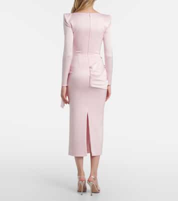 Vestido de cóctel de crepé satén drapeado | Alex Perry