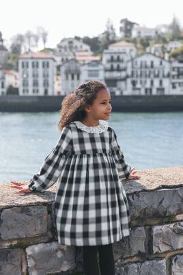 Abito in cotone a quadri con pizzo | Tartine et Chocolat