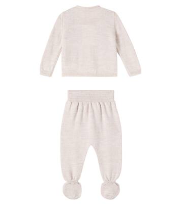 Baby argyle virgin wool cardigan and pants set | La Coqueta
