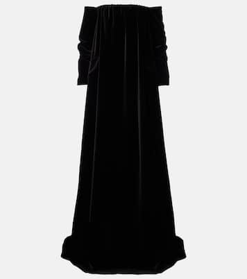 Vestido de fiesta de terciopelo de algodón | Max Mara