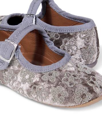 Beaded velvet Mary Jane flats | PèPè