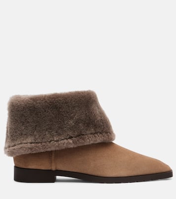 Shearling-lined suede ankle boots | Toteme