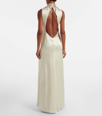 Robe aus Satin mit Kristallen | McQueen