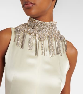 Robe aus Satin mit Kristallen | McQueen