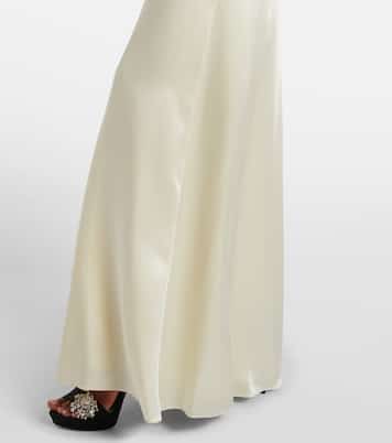 Robe aus Satin mit Kristallen | McQueen