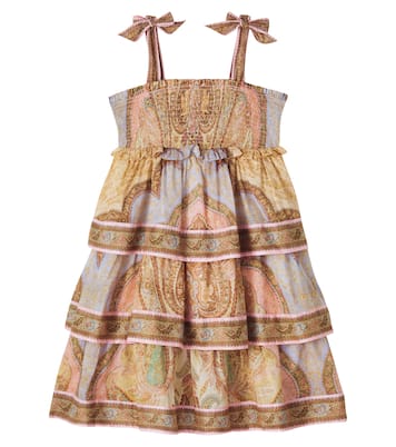 Awaken shirred tiered cotton dress | Zimmermann Kids