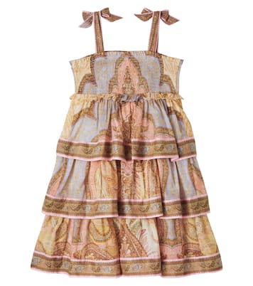 Awaken shirred tiered cotton dress | Zimmermann Kids