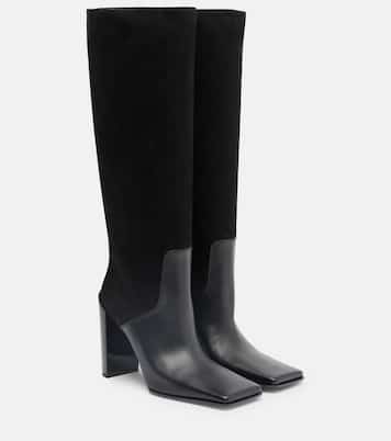 Bottes 90 en cuir et daim | Alaïa