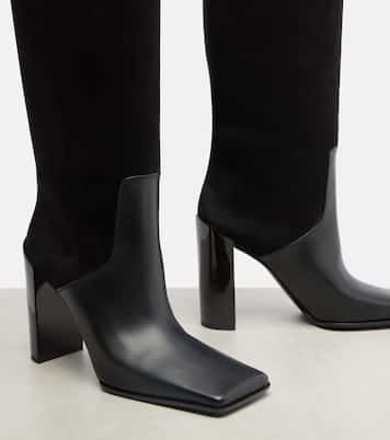 Bottes 90 en cuir et daim | Alaïa