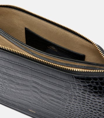 حقيبة كلاتش من الجلد بنقشات جلد التمساح Threefold | Toteme