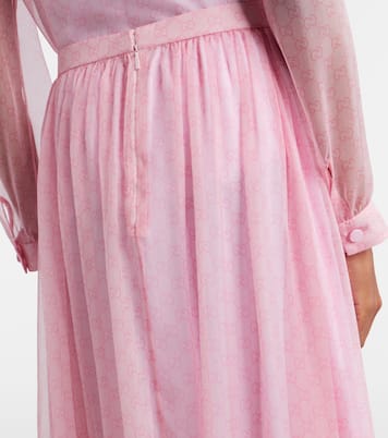 GG printed silk chiffon maxi skirt  | Gucci