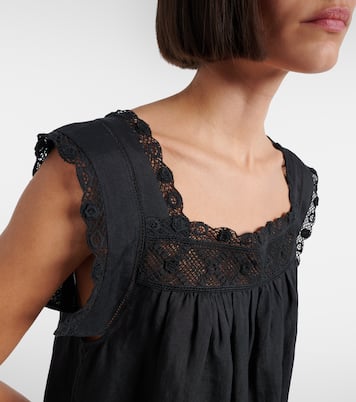 Almadia lace-trimmed ramie minidress | Dôen