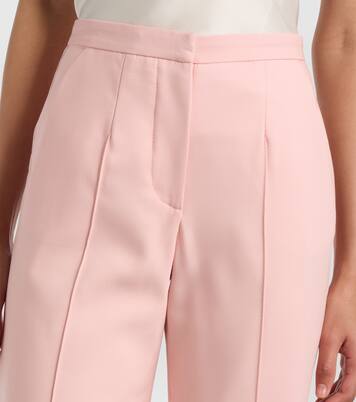 Pleated wool-blend wide-leg pants | Costarellos